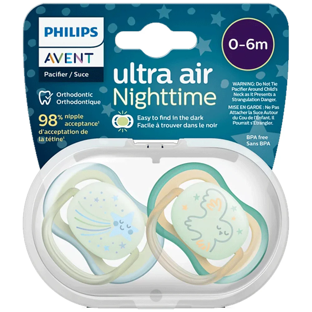 8720689017497 AVENT SUCETTES NIGHT 0-6 M BOY – Image 1