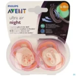 AVENT SUCETTE NIGHT 0-6 MOIS GIRL