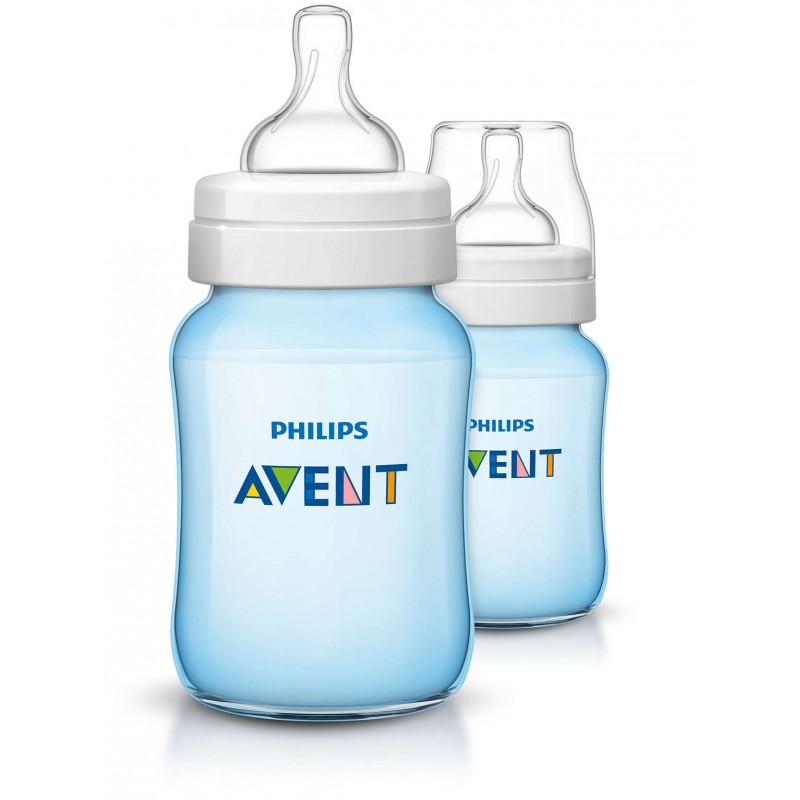 avent-biberon-classic-pp-260-ml-twin-pack-boy-scf56562 AVENT BIBERON CLASSIC+260ML SCF565/62 PACK COULEUR GARCON – Image 1