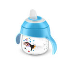 AVENT TASSE PINGOUIN AVEC ANSES BLEU 200ML 6M+  SCF751/05