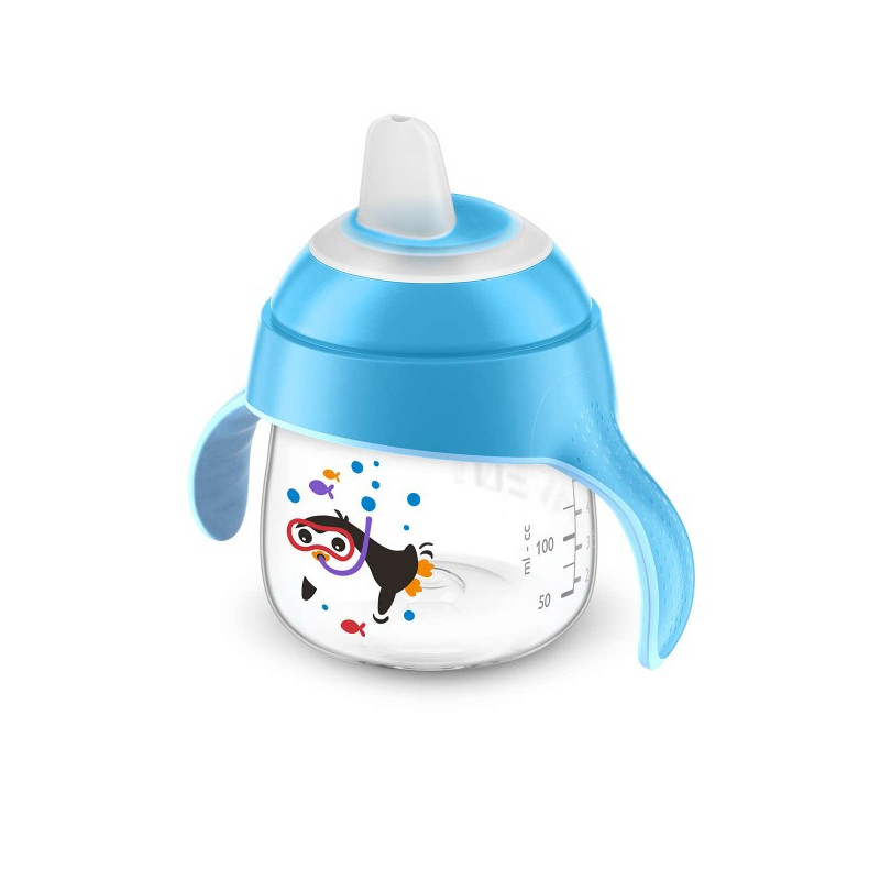 avent-tasse-pingouin-avec-anses-bleues-anti-derapante-200-ml-6-mois-scf751-05 AVENT TASSE PINGOUIN AVEC ANSES BLEU 200ML 6M+ SCF751/05 – Image 1