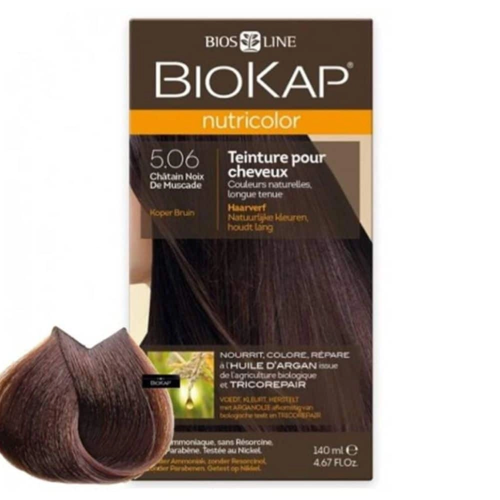 biokap-nutricolor-coloration-naturelle-cheveux-140ml-506-chatain-noix-de-muscade BIOKAP NUTRICOLOR 5.06 – Image 1