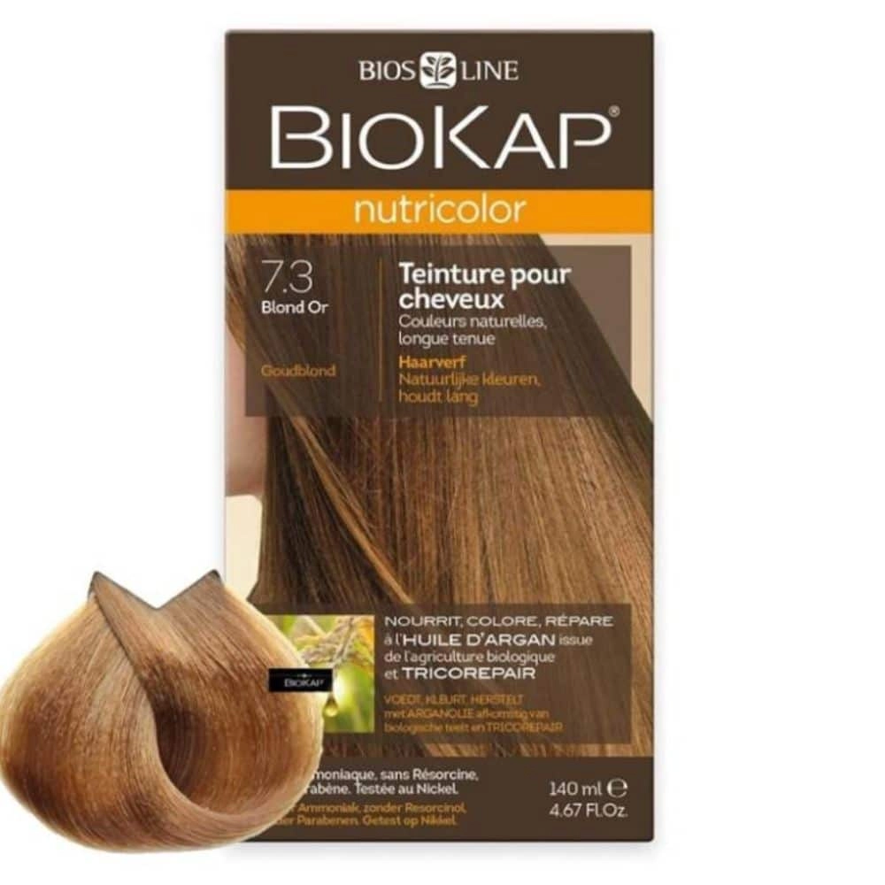 biokap-nutricolor-coloration-naturelle-cheveux-140ml-73-blond-or BIOKAP NUTRICOLOR 7.3 – Image 1