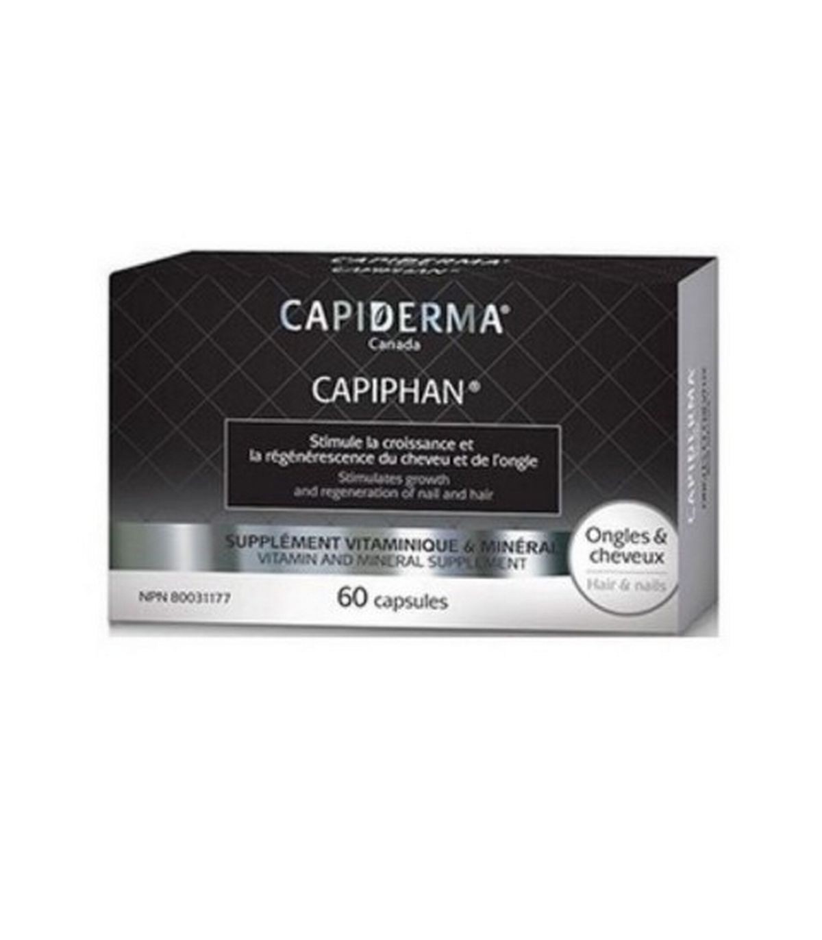 capiderma-capiphan-ongles-et-cheveux-60-gelules CAPIDERMA CAPIPHANE COMPLEMENT 60GEL ONGLE ET CHEUVEUX – Image 1