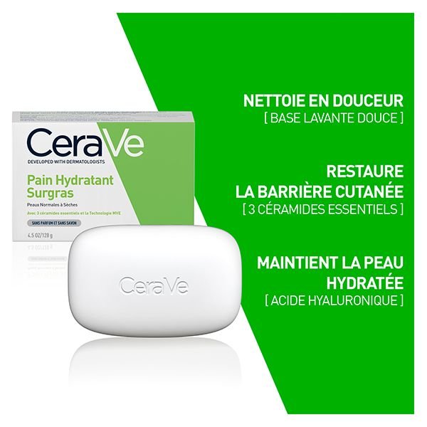 cerave-pain-hydratant-surgras-peau-normale-a-seche-128g-2 CERAVE PAIN HYDRATANT SURGRAS 128G – Image 1