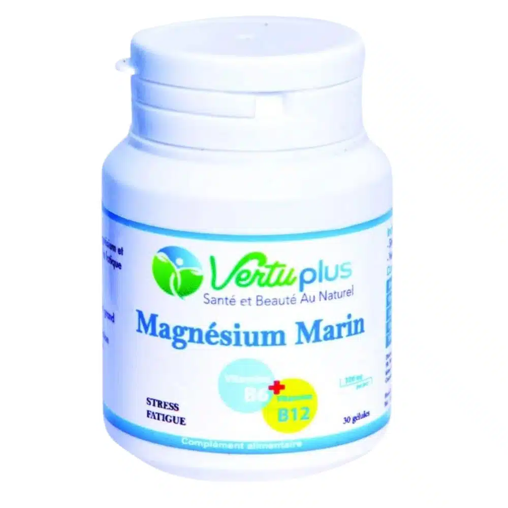 vertuplus-magnesium-marin-vitamines-b6-et-b12-stress-et-fatigue-30-gelules VERTU PLUS MAGNESIUM MARIN 30 GELULES – Image 1