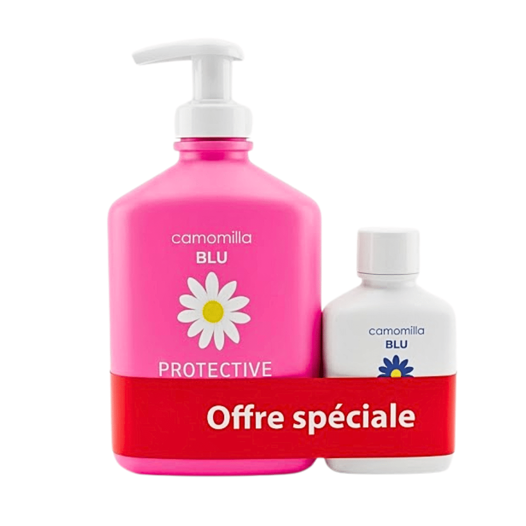 Camomilla-Blu-Protective-300mlGel-Intime-Ech-Pack Camomilla blu protective 300ml+gel intime ech+serviette trousse – Image 1