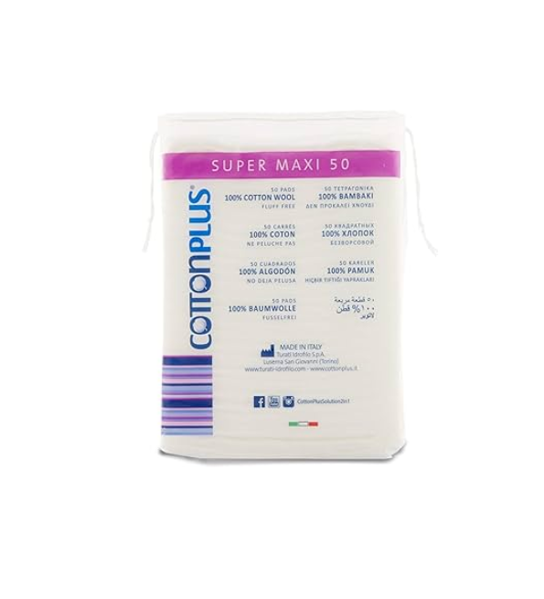 Cotton-plus-coton-carre-50pcs COTON PLUS 50 G – Image 1