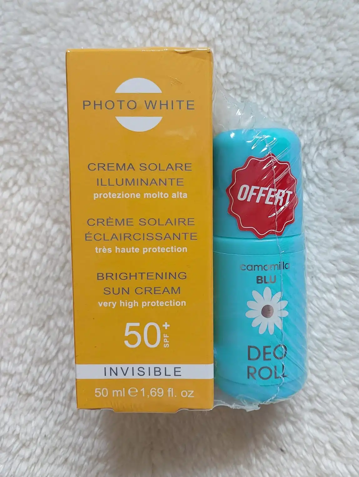 WhatsApp-Image-2024-07-18-a-14.52.37_3c1c0383 Photowithe Ecran invisible spf50+ 50ml+Camomilla blu deo roll pack – Image 1