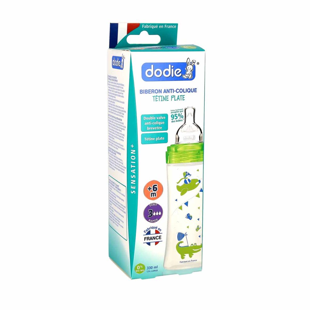 dodie-biberon-sensationet-330ml-tetine-debit-3-et6-mois-vert-dinosaure-01-1-1024x1024 DODIE BIB SENST+VERT DINOSAURE 330ML – Image 1