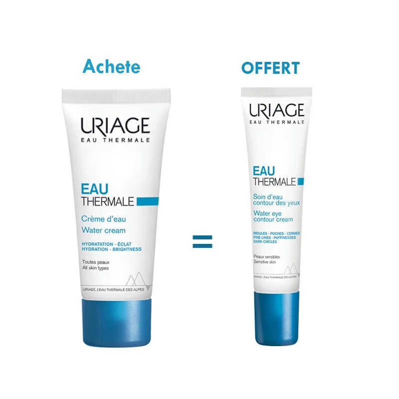 uriage-eau-thermale-creme-deau-legere-40ml-achete-eau-thermale-soin-d-eau-contour-des-yeux-15ml-offert-1 Uriage Eau thermale duo pack " Cr legere 40ml+Contour des yeux 15ml" – Image 1