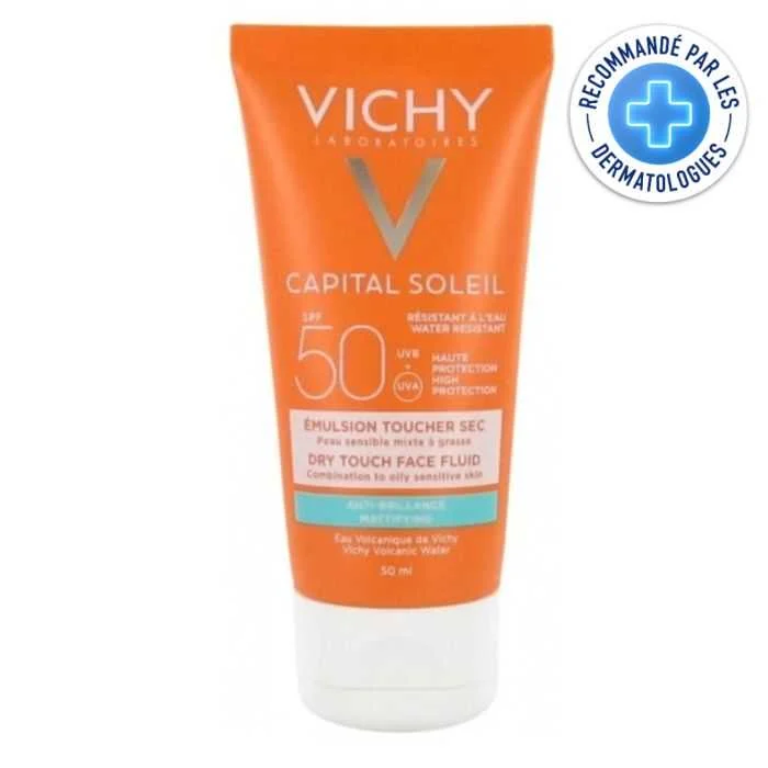 vichy-capital-soleil-emulsion-protectrice-anti-brillance-peau-mixte-a-grasse-spf-50-50-ml Vh capital Soleil Emulsion Anti-Brillance – Image 1