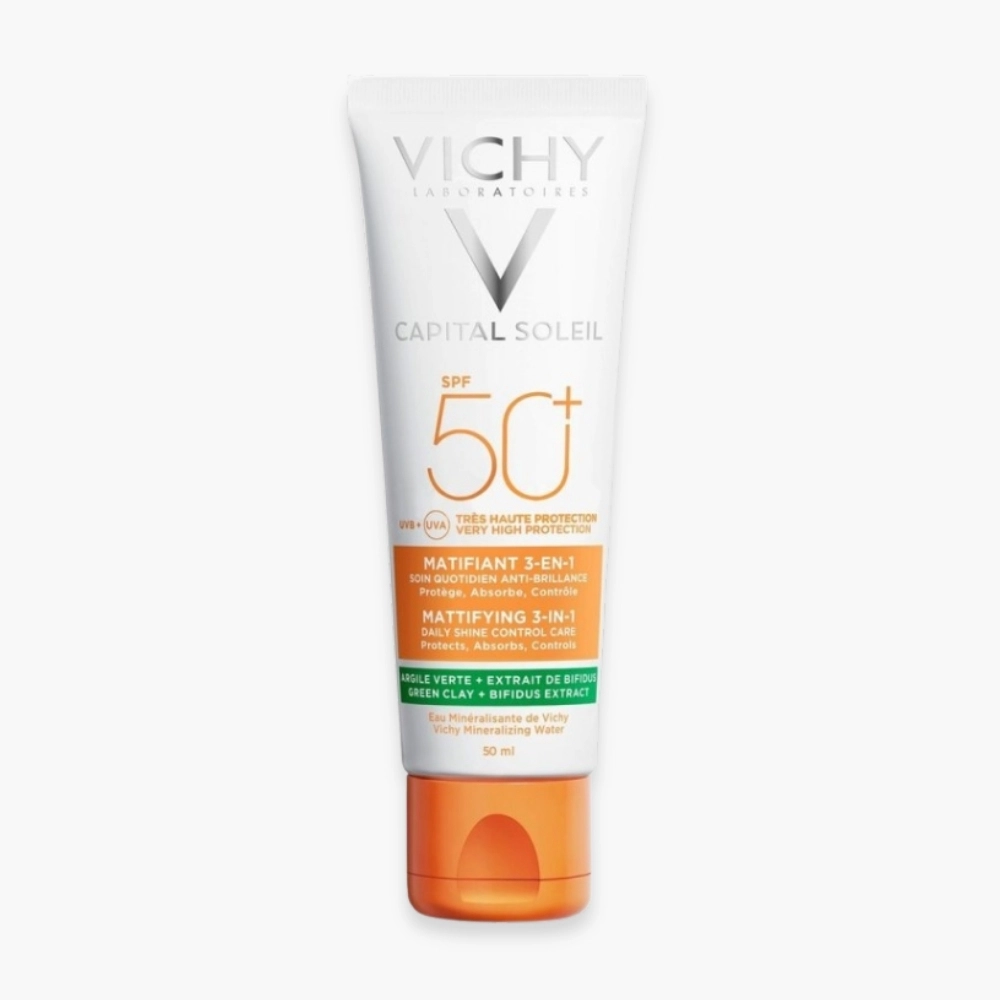 vichy-capital-soleil-matifiant-3en1-anti-brillance-spf50-50ml Vh capital Soleil Matifiant 3en1 spf50+ 50ml – Image 1