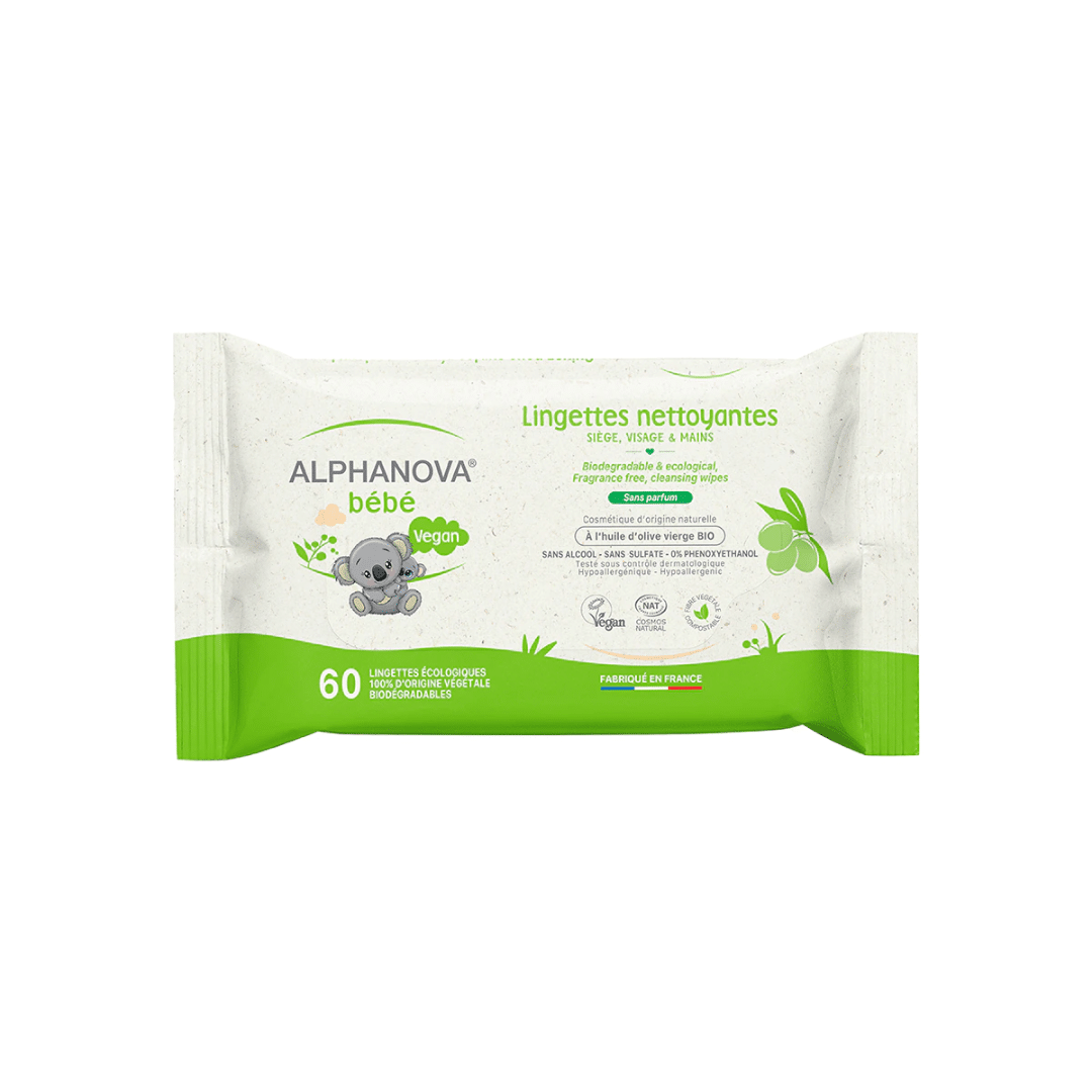 Alphanova-lingettes-nettoyantes-bebe-sans-parfums-60un-1 Alphanova lingettes nettoyantes bebe sans parfums 60un – Image 1