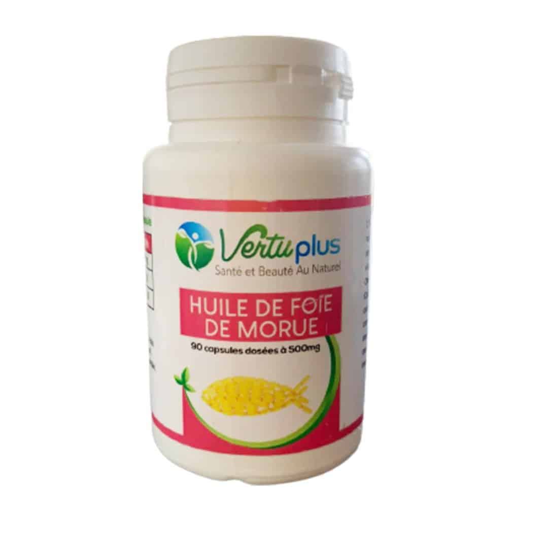 Vertu-plus-Huile-de-foie-de-morue-500mg-90-capsules Vertu plus Huile de foie de morue 500mg 90 capsules – Image 1