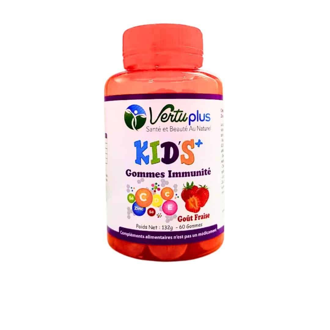 Vertu-plus-Kids-Immunites-Gout-Fraise-60-gommes-1 Vertu plus Kids+ Immunites Gout Fraise 60 gommes – Image 1