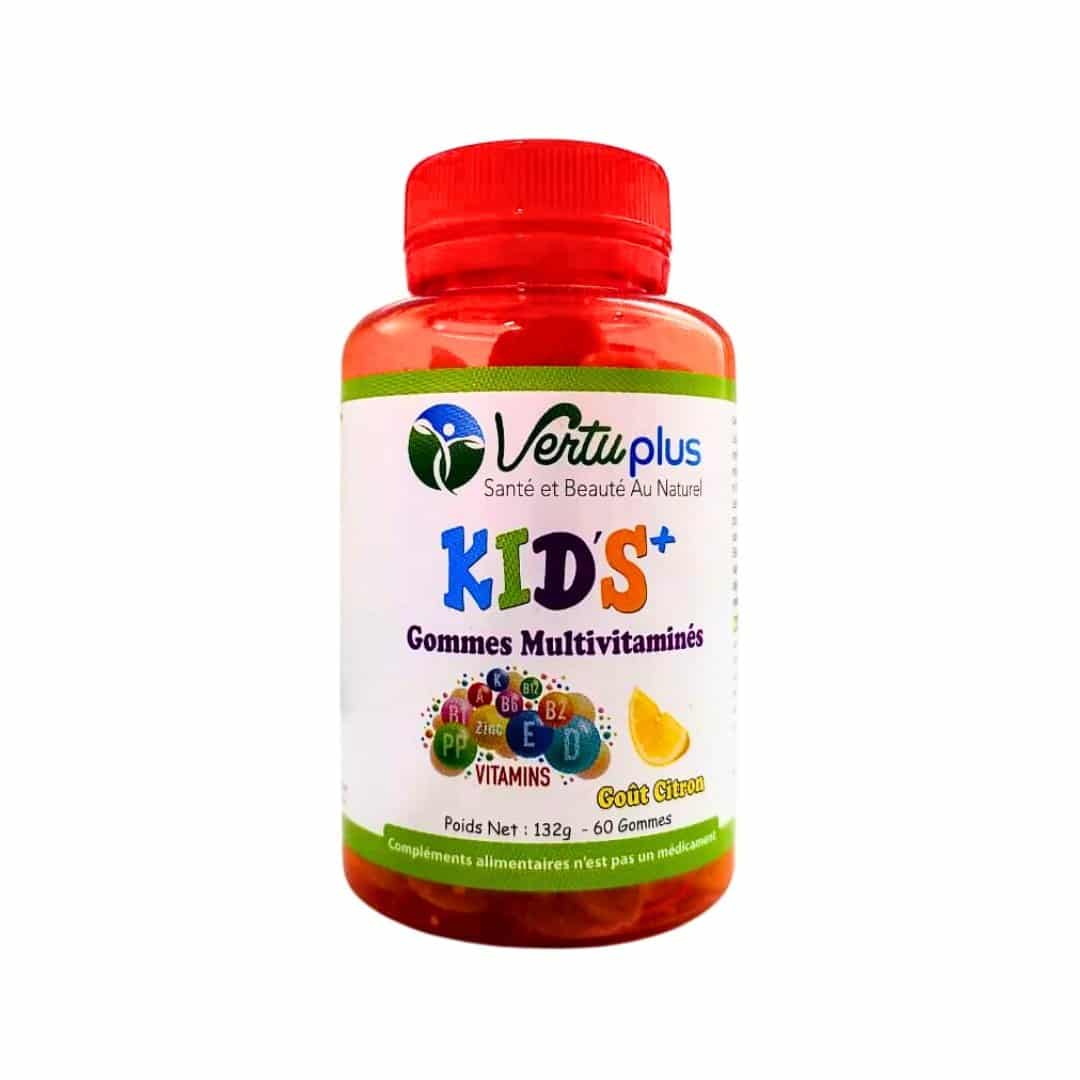 Vertu-plus-Kids-Multivitamines-Gout-Citron-60-gommes-1 Vertu plus Kids+ Multivitamines Gout Citron 60 gommes – Image 1