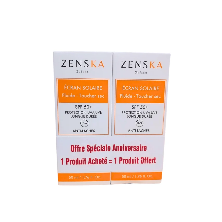 Zenska-ecran-solaire-Fluide-spf50-250ml-pack-1-Nova-para-prix-Maroc_900x Zenska ecran solaire Fluide spf50+ 2*50ml pack – Image 1