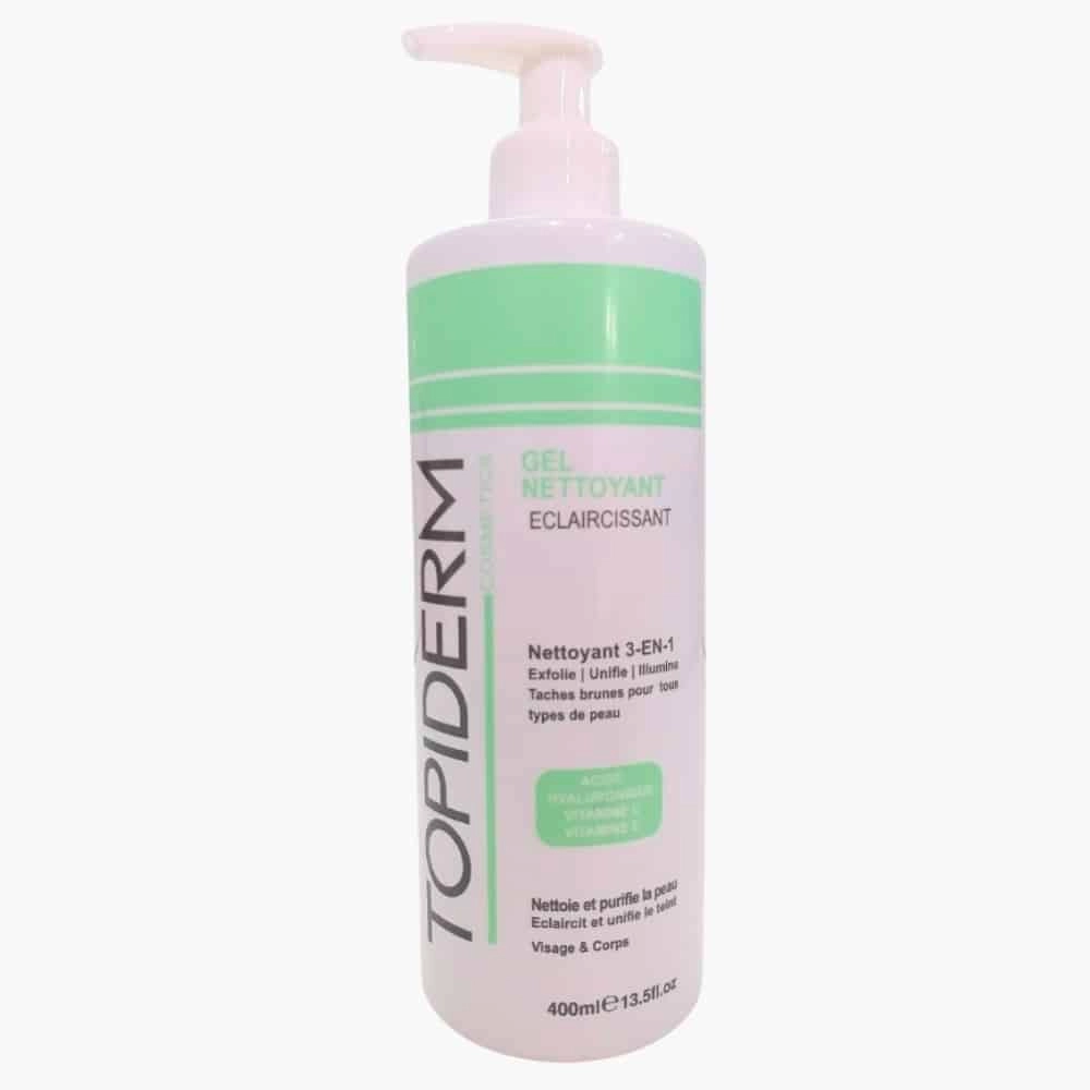 topiderm-gel-nettoyant-eclaircissant-3en1-400ml Topiderm Gel Nettoyant eclaircissante 400ml – Image 1