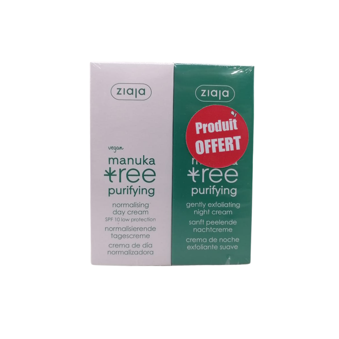 ziaja-manuka-tree-creme-de-jour-50ml-creme-de-nuit-50ml-offerte Ziaja manuka tree duo pack "creme de jour 50ml+creme de nuit 50ml" – Image 1
